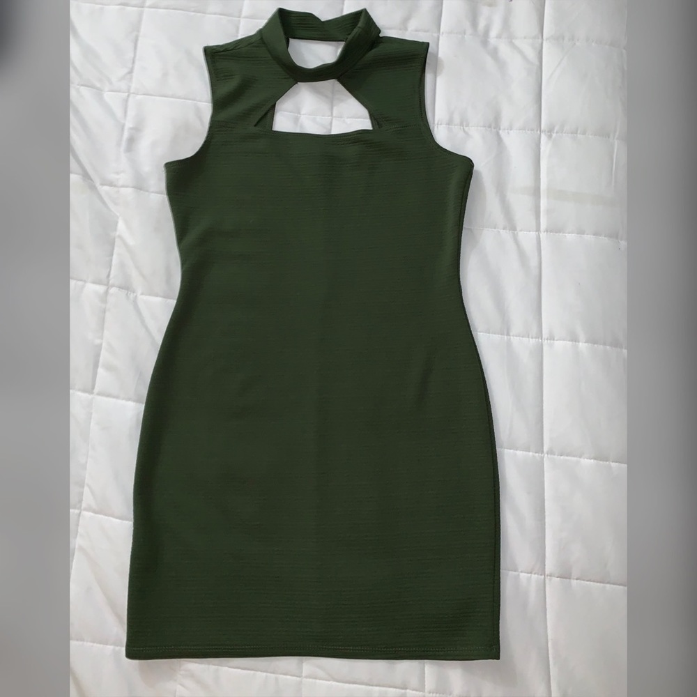 Olive Green sleeveless dress